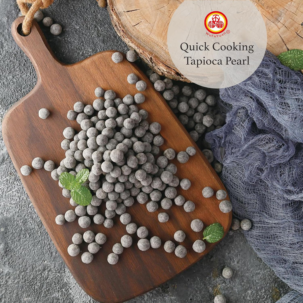WuFuYuan Boba Tapioca Pearls, Black Sugar Flavor, Quick Cook Bubble Tea Boba, Microwave Ready in 3 Minutes, 8.8 oz(Single Pack) - Image 3