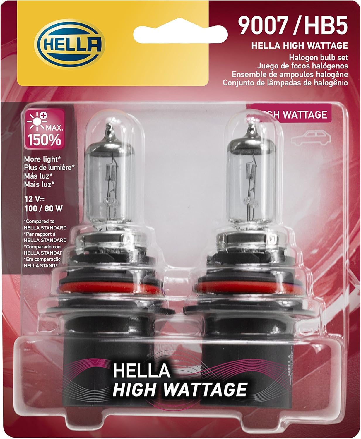 Hella 9007 100/80WTB High Wattage Halogen Bulbs front view