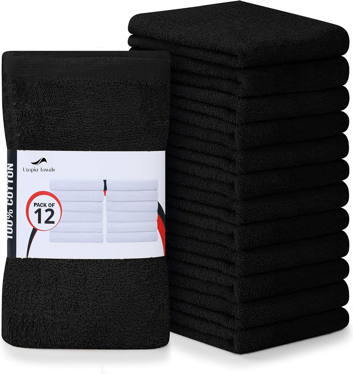 Utopia Towels kitchen bar mops front view pack of 12 cleaning cloths