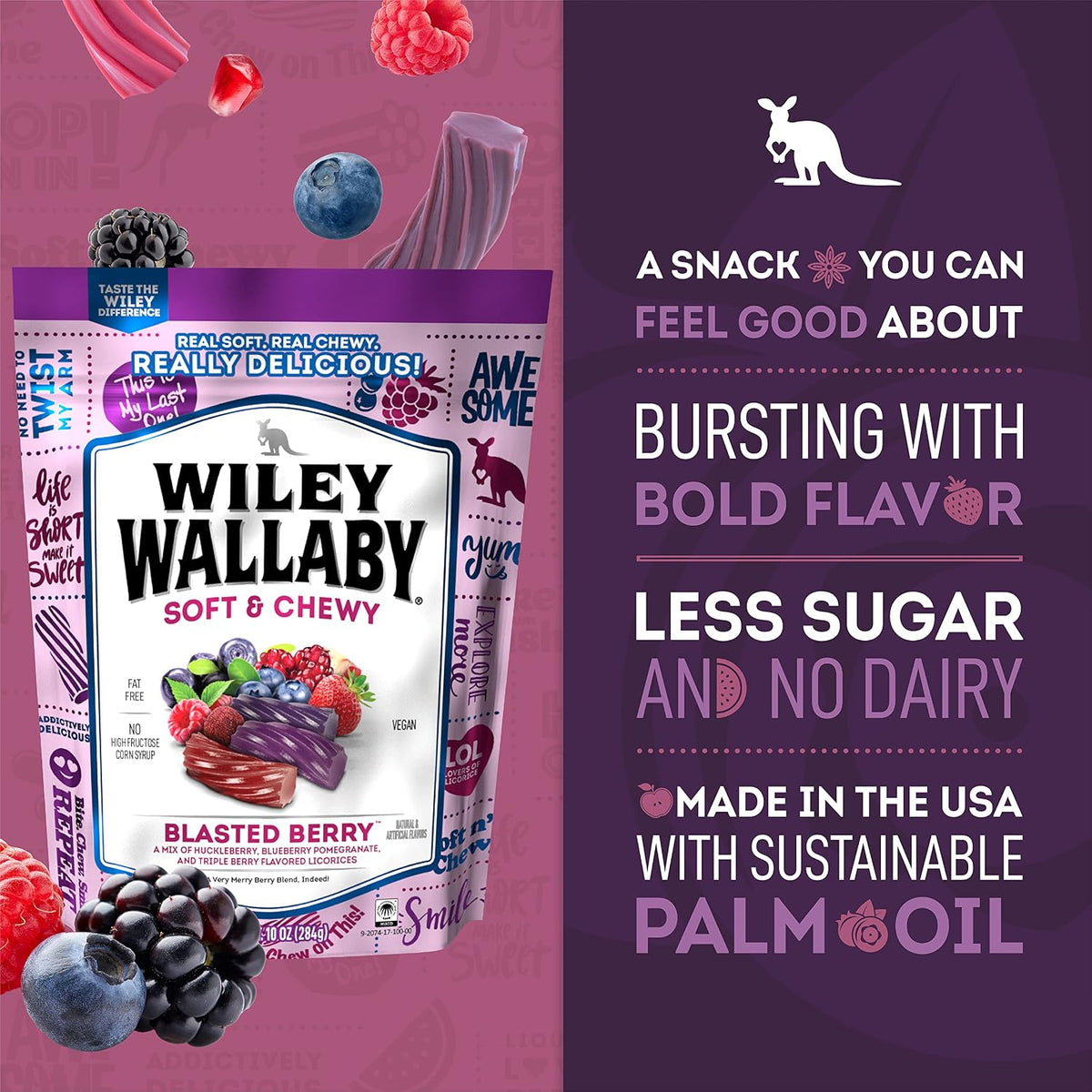 Thick berry flavored gourmet licorice twists piled together showing texture.