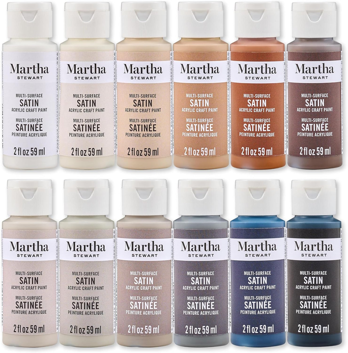 Martha Stewart, Multi-Surface Satin 12 pc Paint Set, Solar Brights - Image 11
