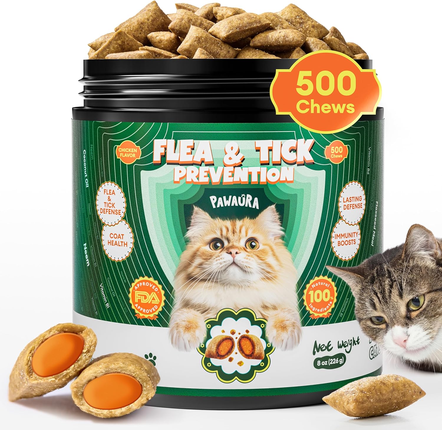 Pawaura Flea and Tick Prevention for Cats front view
