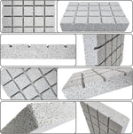 Hamiledyi lava grinding stones displaying the specific dimensions designed for gerbils hedgehogs and ferrets.