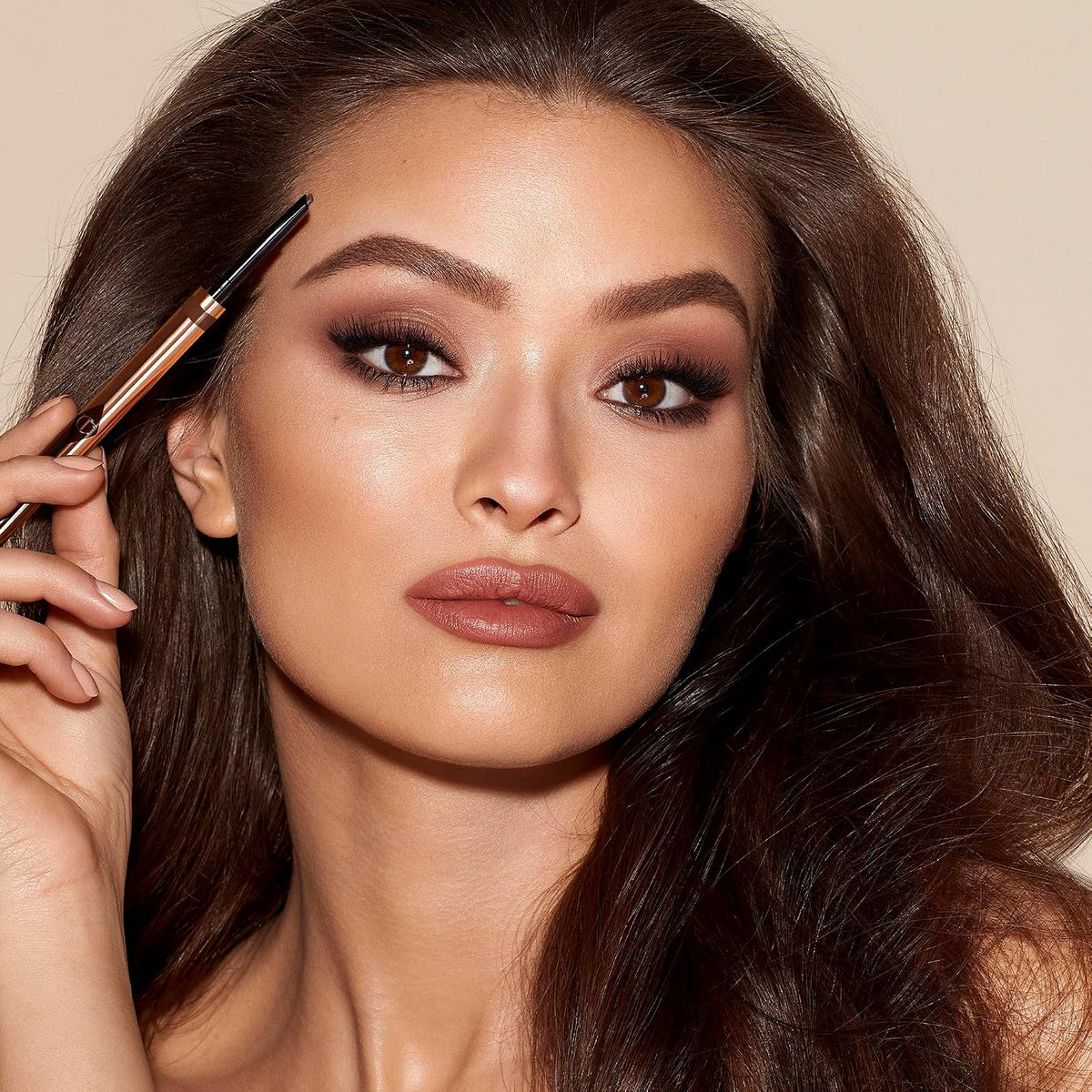 Hand swatch showing Charlotte Tilbury Brow Cheat hair-like strokes