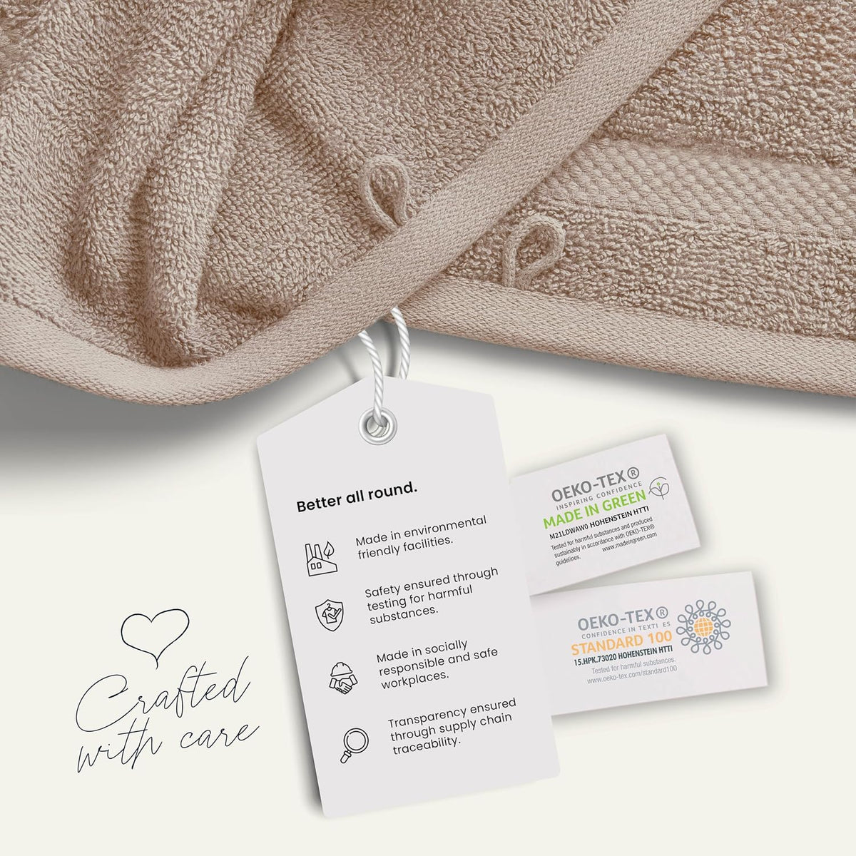 Belador quick-drying cotton wash towel displayed in a modern bathroom setting