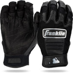 Franklin Sports MLB CFX Pro batting gloves front view chrome black