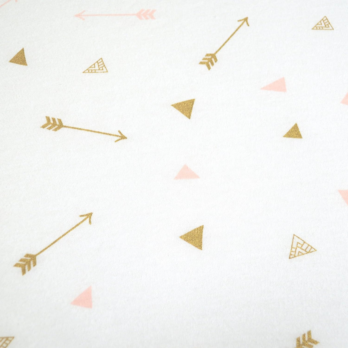 Close up view of the ultra soft 100% natural cotton jersey knit fabric texture.