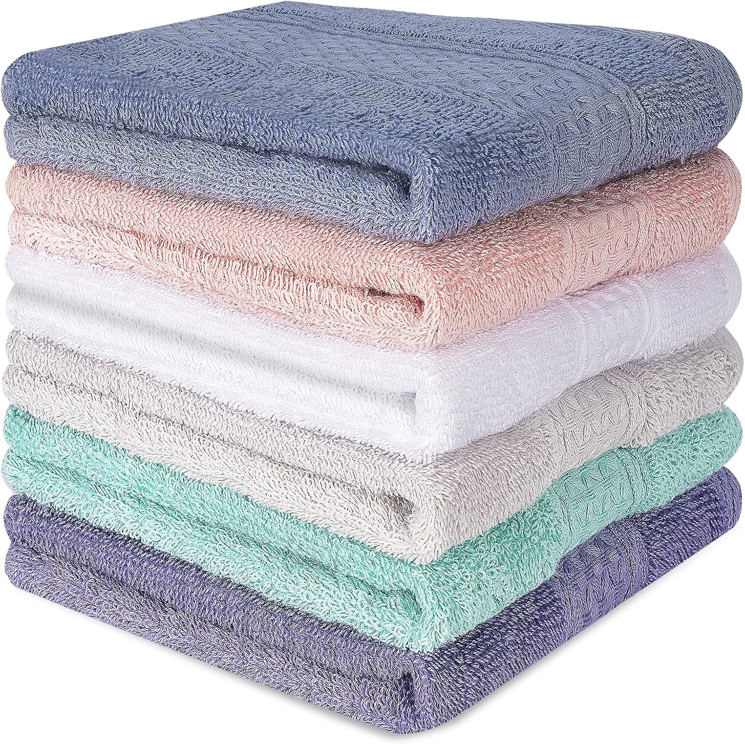 Inficrime 6 pack 100 percent cotton wash cloth set