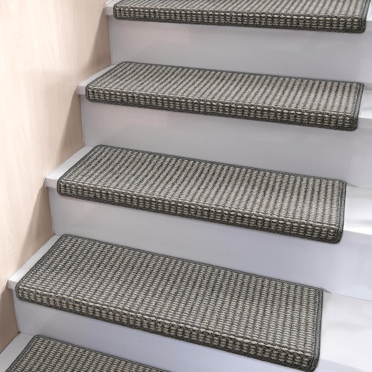 Brakki Bullnose Carpet Stair Treads, Stair Treads for Wooden Steps, 2pcs | Non Slip and Washable, Stair Rug for Indoor Runner and Pets, Soft Edging Staircase Protectors, L29.5" x W9.5", Brown - Image 14
