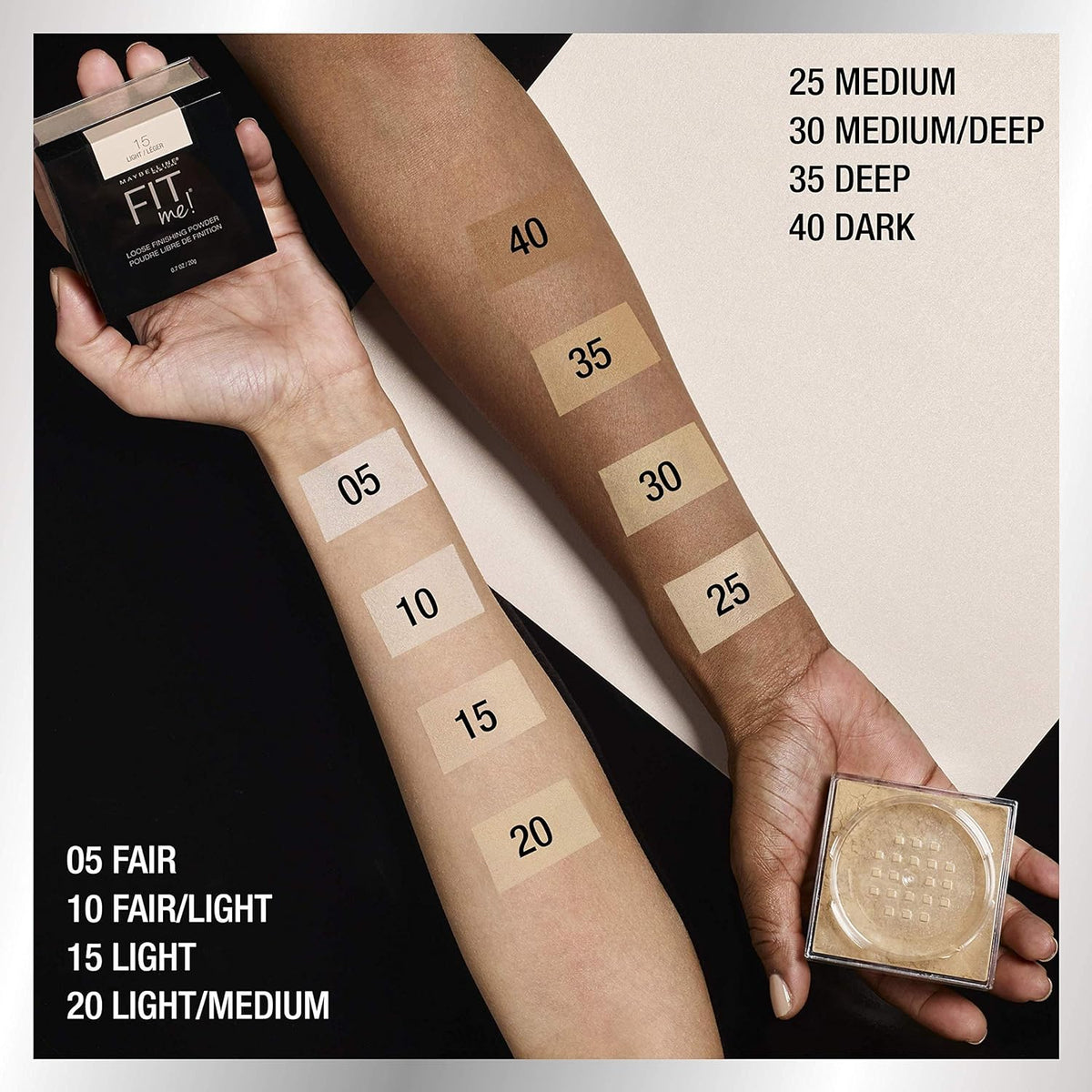 Maybelline Fit Me Loose Setting Powder side angle view