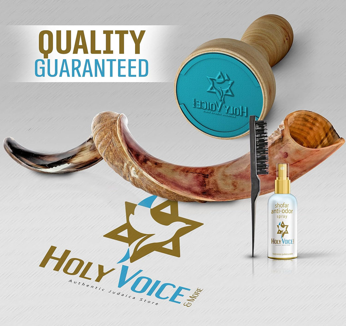 Holy Voice ceremonial kudu shofar full display
