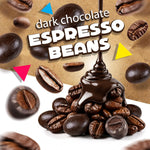 Back packaging of ItsDelish chocolate espresso beans showing ingredient details
