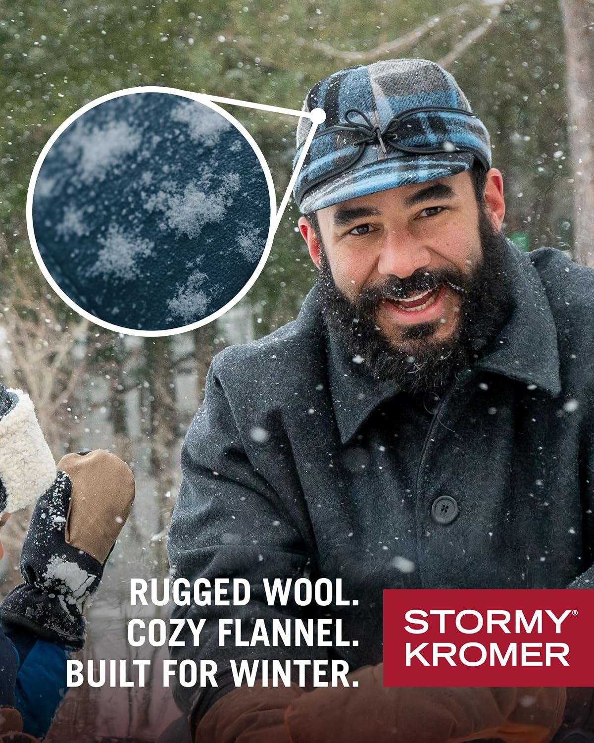 Stormy Kromer cold weather hat back six panel construction
