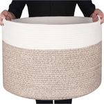 Mintwood Design extra large woven cotton rope storage basket front view
