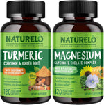 NATURELO Turmeric Curcumin Magnesium Glycinate front view