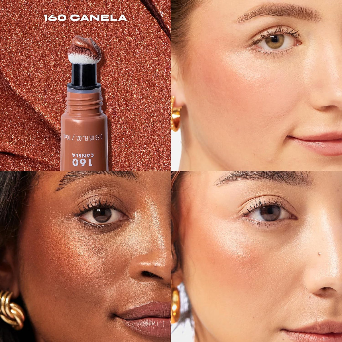 Milani Cheek Kiss Liquid Blush 160 Canela cushion applicator detail
