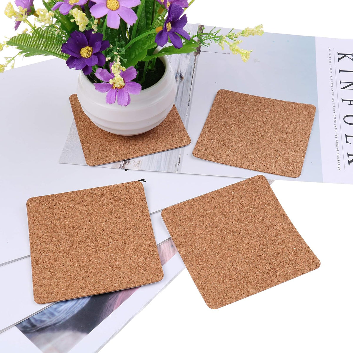 Locolo cork squares applied to home decor and craft projects