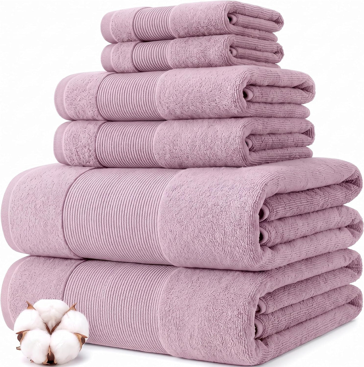 Modern Threads Air Cloud 6-Piece Towel Set - 100% Zero-Twist Cotton, 500 GSM, Quick Dry & Plush, Blue - Image 15