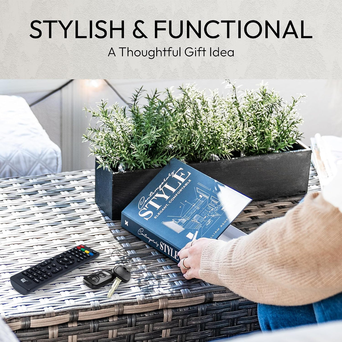 Redesigned Basics Black Decorative Books size comparison