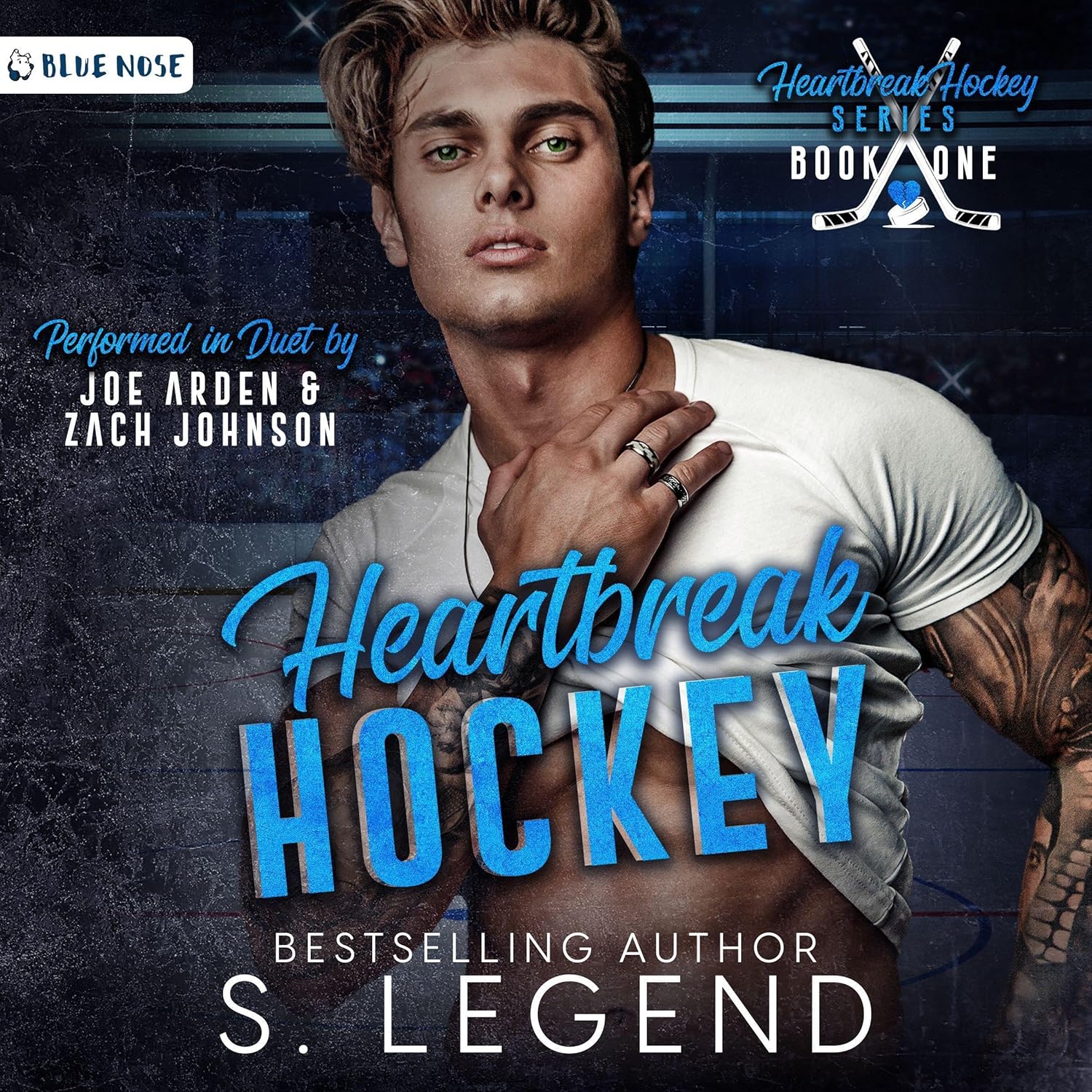 S Legend Heartbreak Hockey Series Book One audiobook front view cover art for romantic fiction fans.
