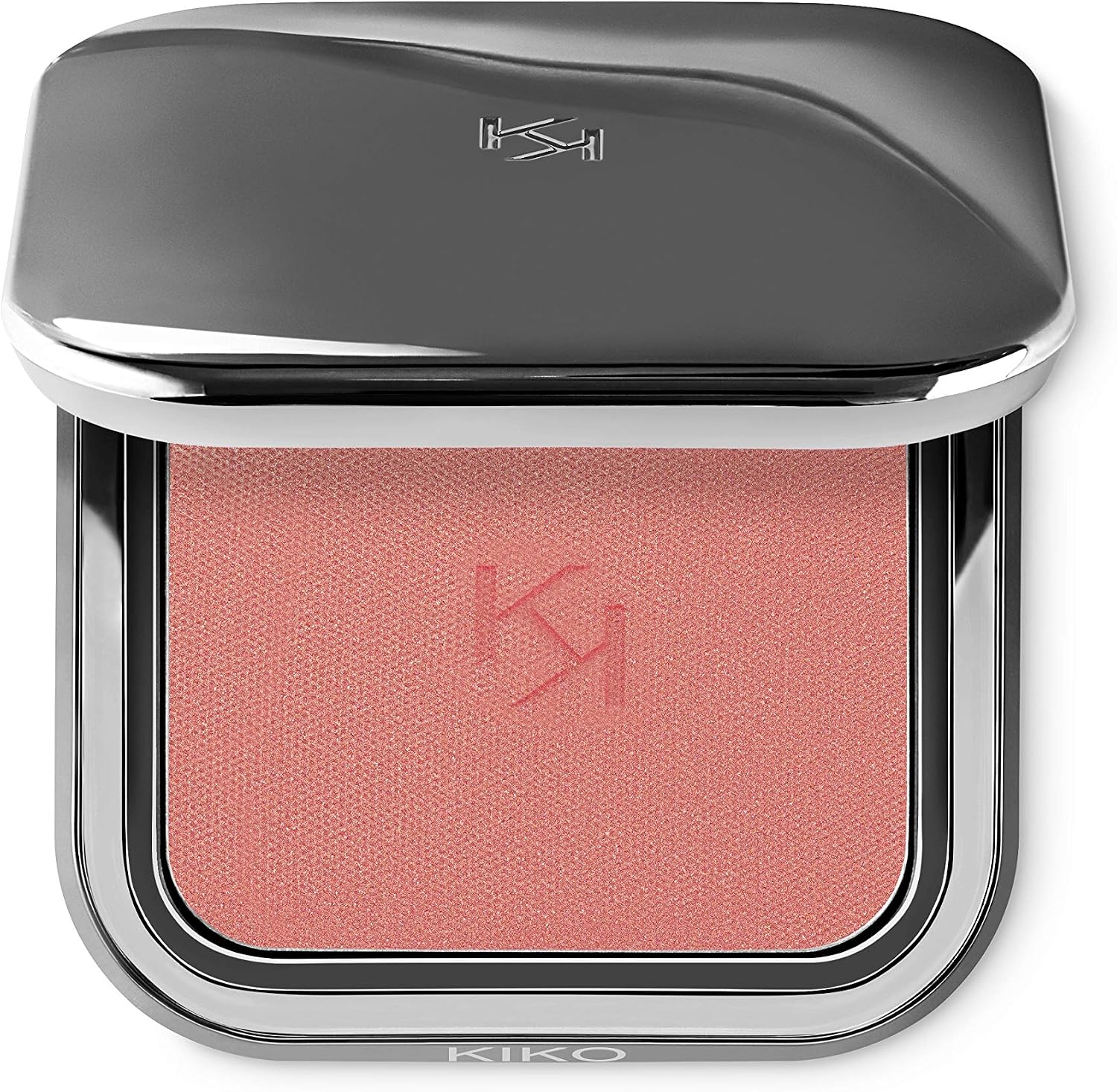 KIKO Milano Unlimited Blush front view of metallic silver compact packaging