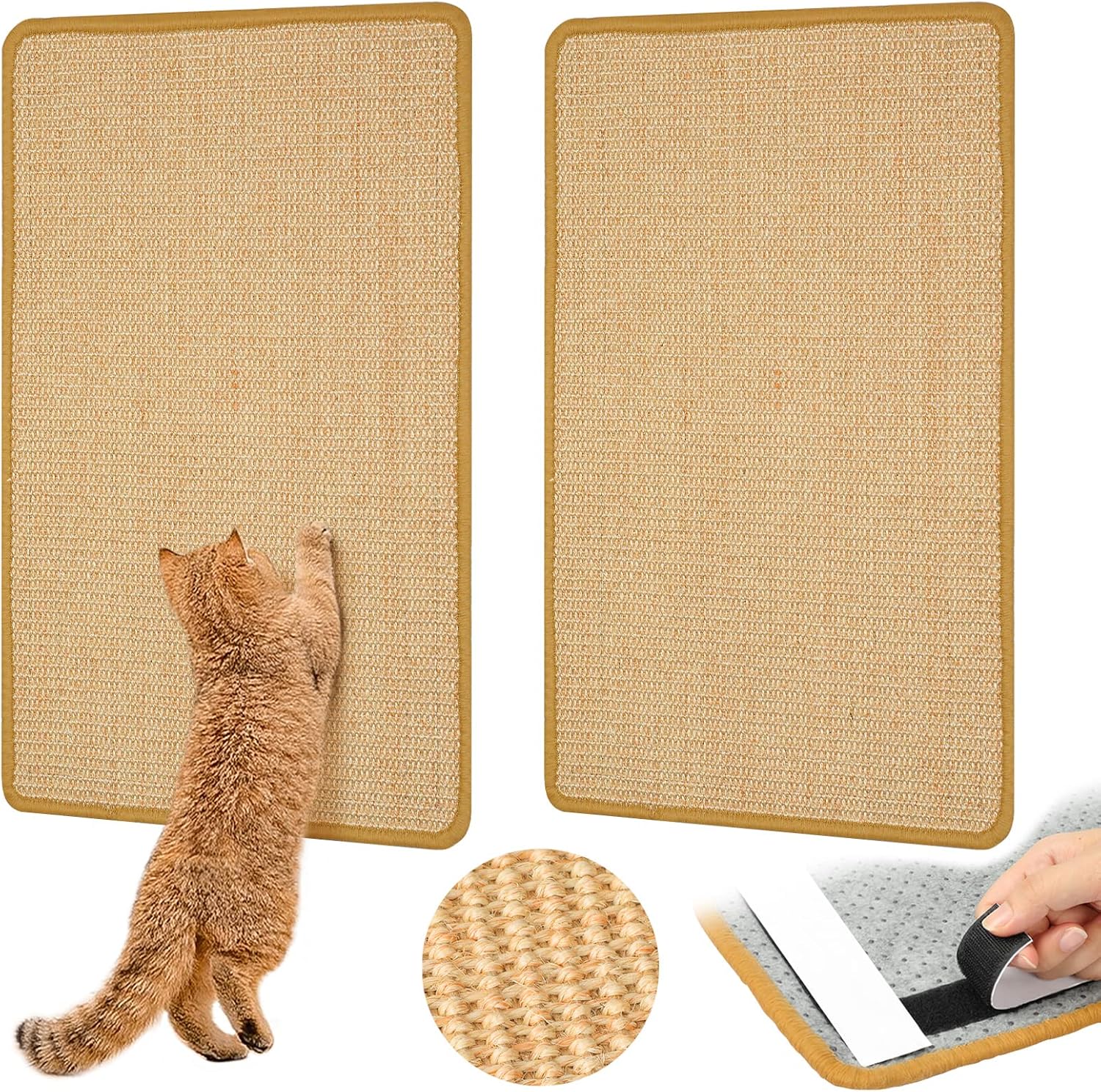 Graciadeco Carpet Cat Scratching Mat Sisal front view showing natural woven texture