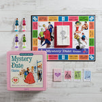 Vintage-style folding gameboard and 3D mystery door mechanism