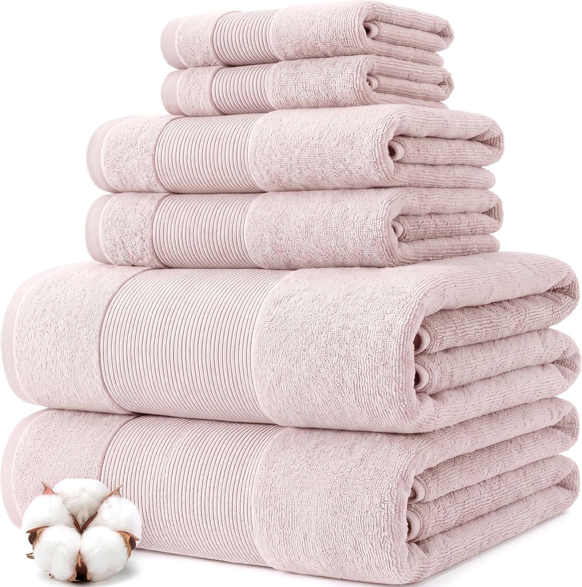 Modern Threads Air Cloud 6-Piece Towel Set - 100% Zero-Twist Cotton, 500 GSM, Quick Dry & Plush, Blue - Image 14
