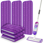ILAVCOOL reusable mop pads 6 pack front view showcasing purple microfiber texture