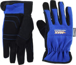 Midwest men's max performance work glove front view with blue spandex back