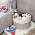 Extra Large 22 x14 Inches Decorative Woven Cotton Rope Blanket Storage Basket Bin Living Room and Laundry Hamper for Pillows, Pool Towels, Dog Toys, Shoes, Light Brown - Image 9