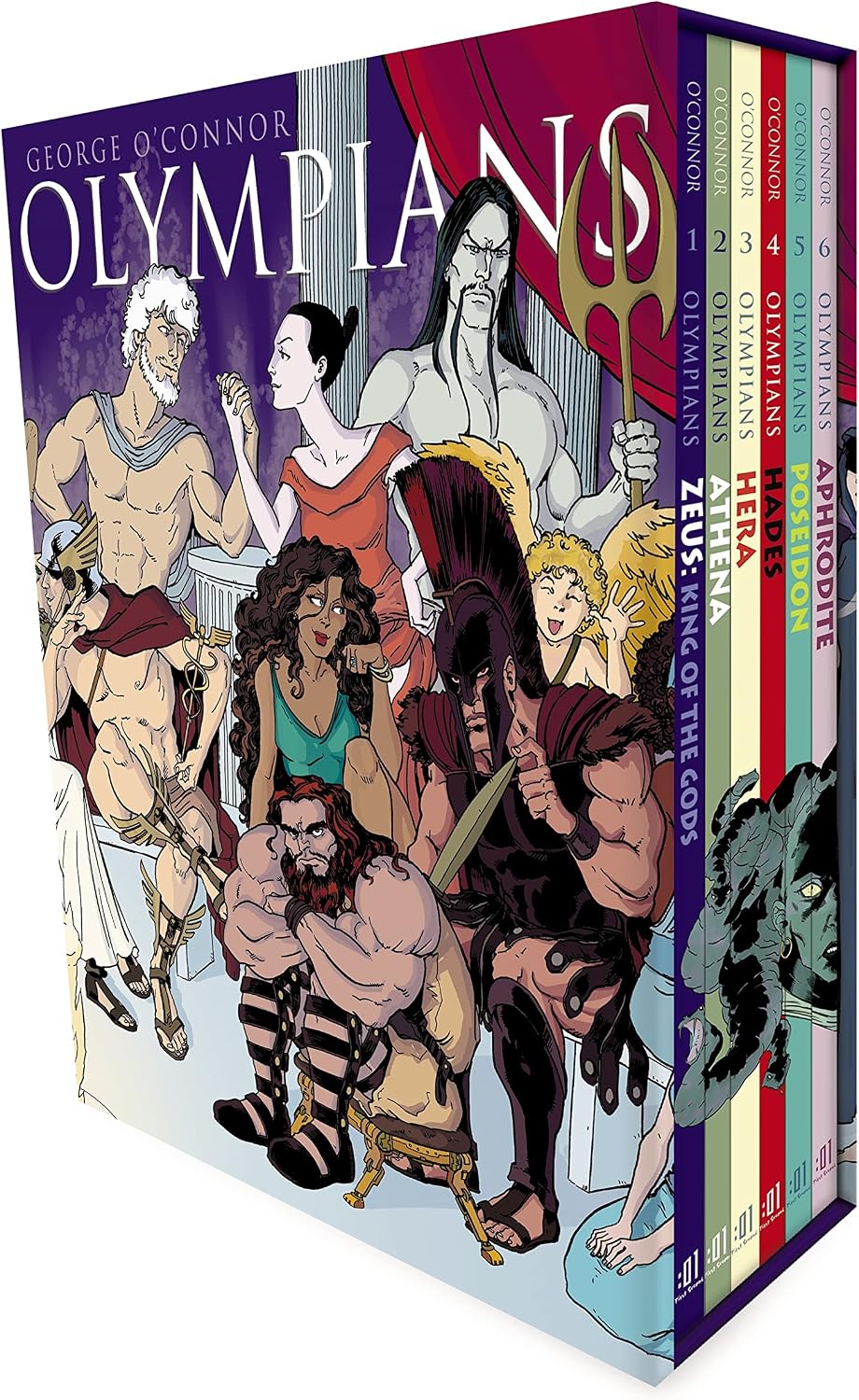 George O'Connor Olympians Boxed Set Books 1-6 front view graphic novel collection
