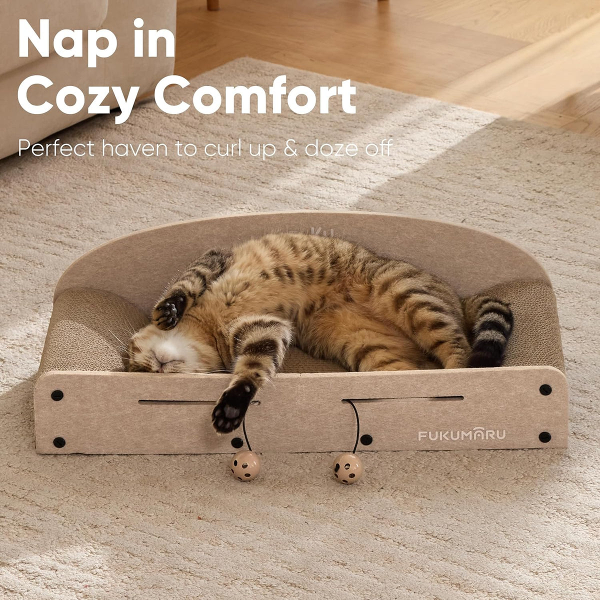 Fukumaru cat scratching bed dimensions view