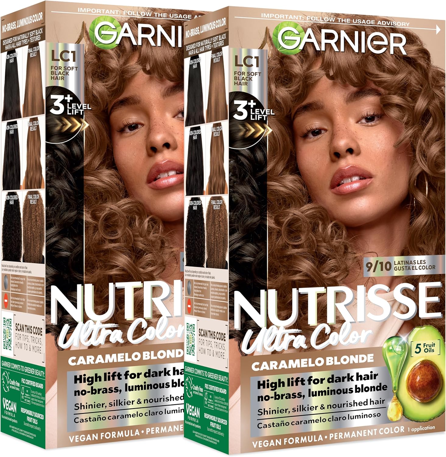 Garnier Nutrisse Ultra Color LC1 Salted Caramelo hair dye box front view