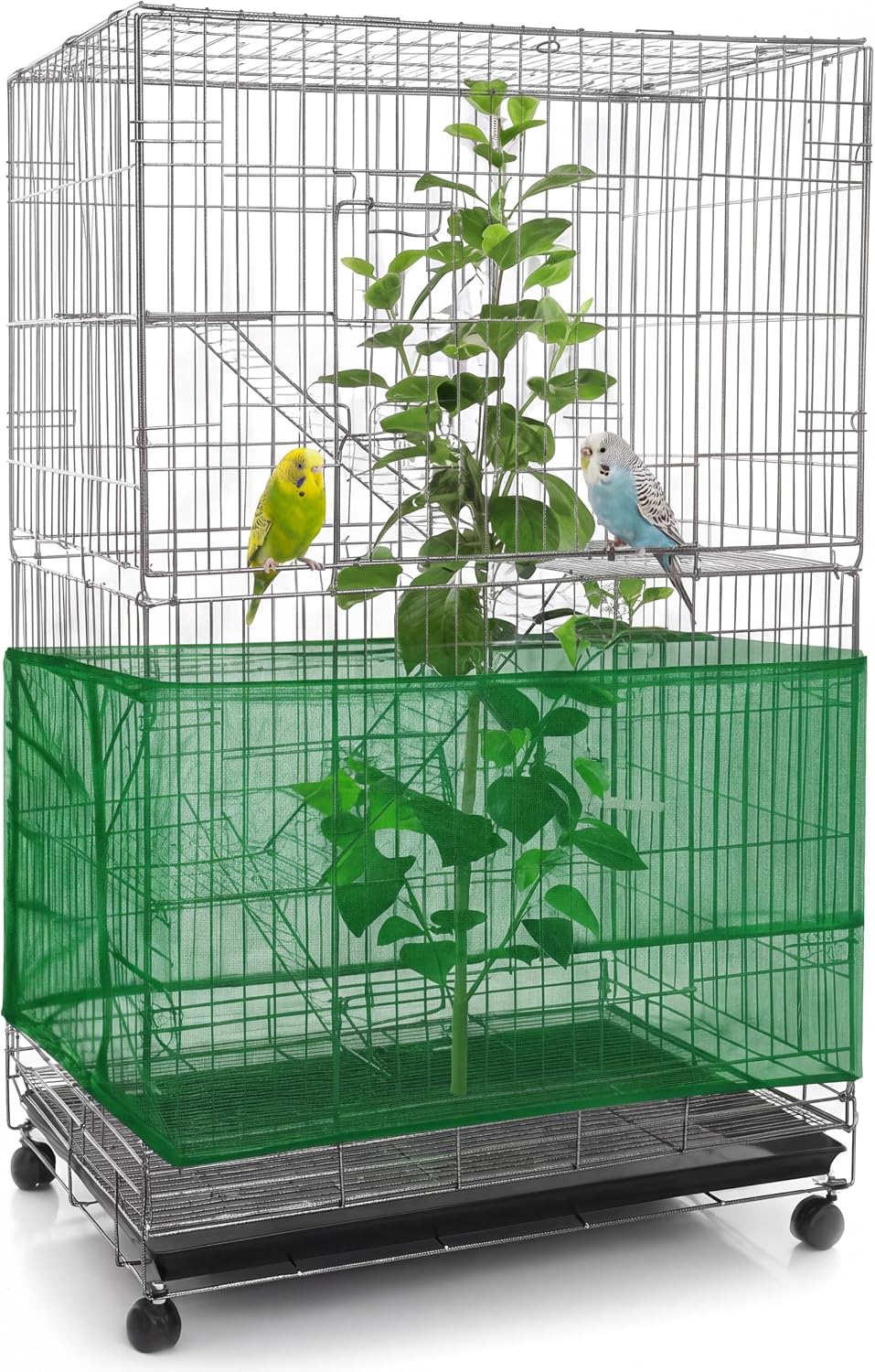 Shappy Bird Cage Net Cover Seed Catcher, 118 x 15 Inch/ 300 x 37 cm, Yellow - Image 10
