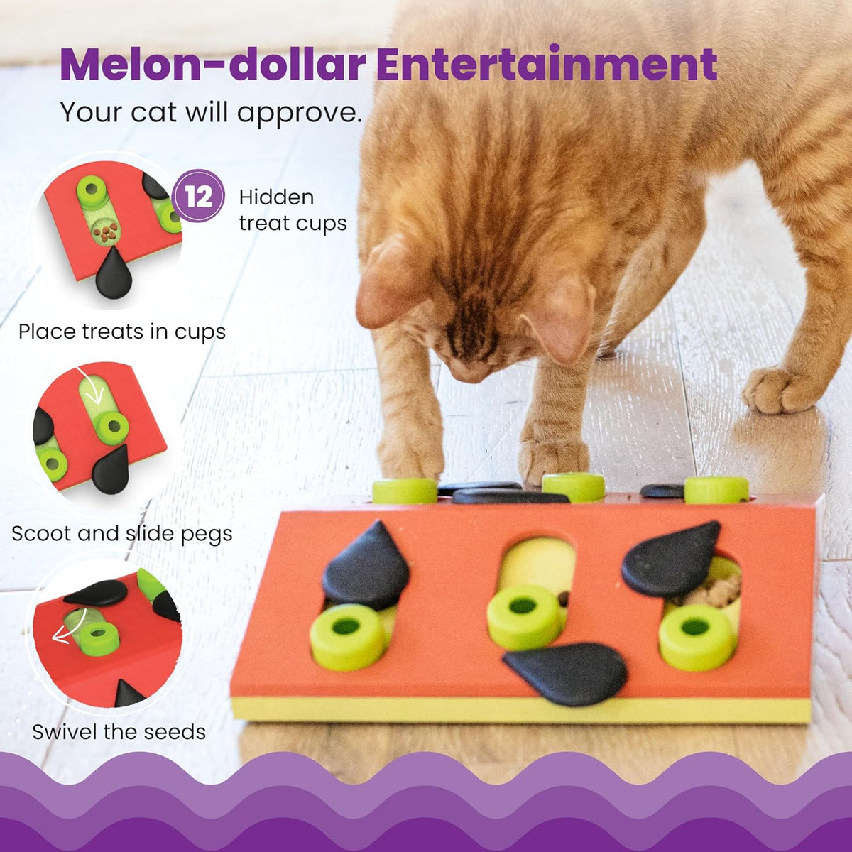 Catstages level 2 slow feeder toy for indoor cats