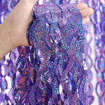 NihaoWXM purple foil fringe curtains front view shimmering party backdrop