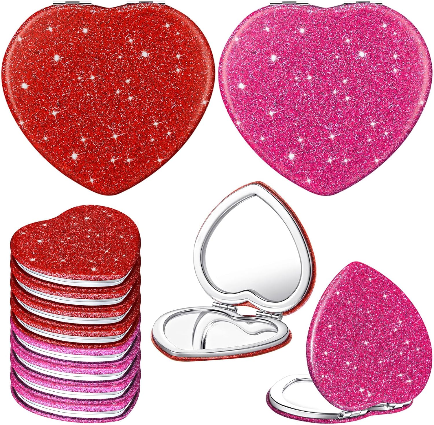 Geelin heart compact folding mirror pack of twelve front view