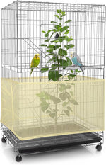Shappy Bird Cage Net Cover Seed Catcher, 118 x 15 Inch/ 300 x 37 cm, Yellow - Image 1