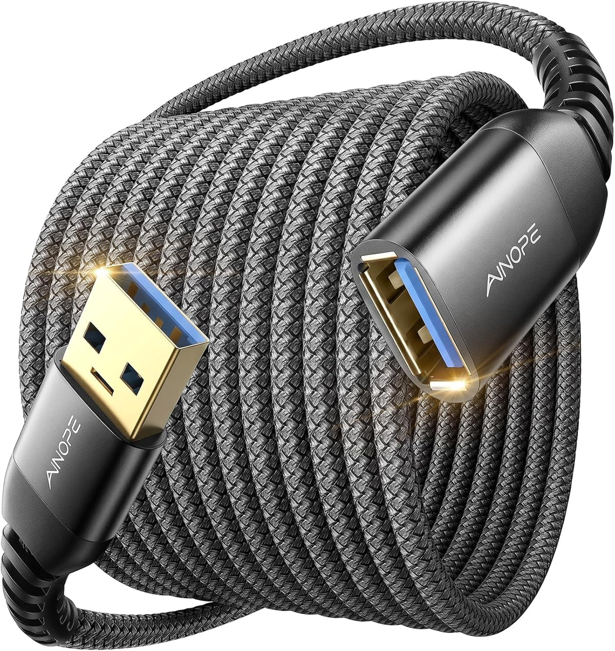 Packaging and contents of the AINOPE high speed extension cable set.