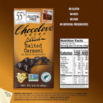 Imported USA gourmet salted caramel dark chocolate nutritional label