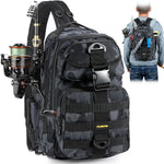 PLUSINNO Fishing Backpack with Floating Fishing Net, Tackle Boxes, Waterproof Sling Tackle Bag For Fish Gear With Rod Holder, Gifts for Men - Image 12