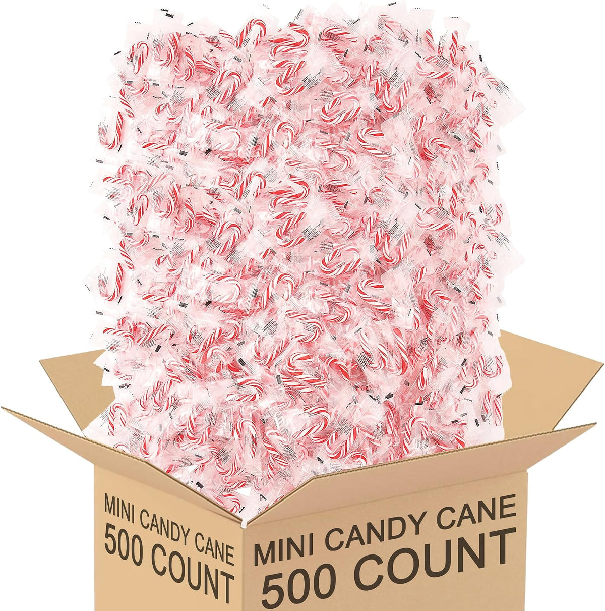 LA Signature mini peppermint candy canes bulk box front view
