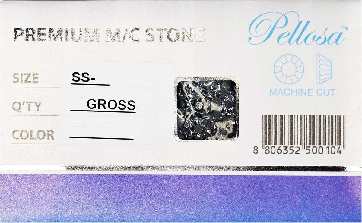 Pellosa SS-20 crystal rhinestones pile showing multi-faceted glass texture
