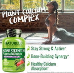 NATURELO bone strength 240 vegetarian capsules bottle and label details