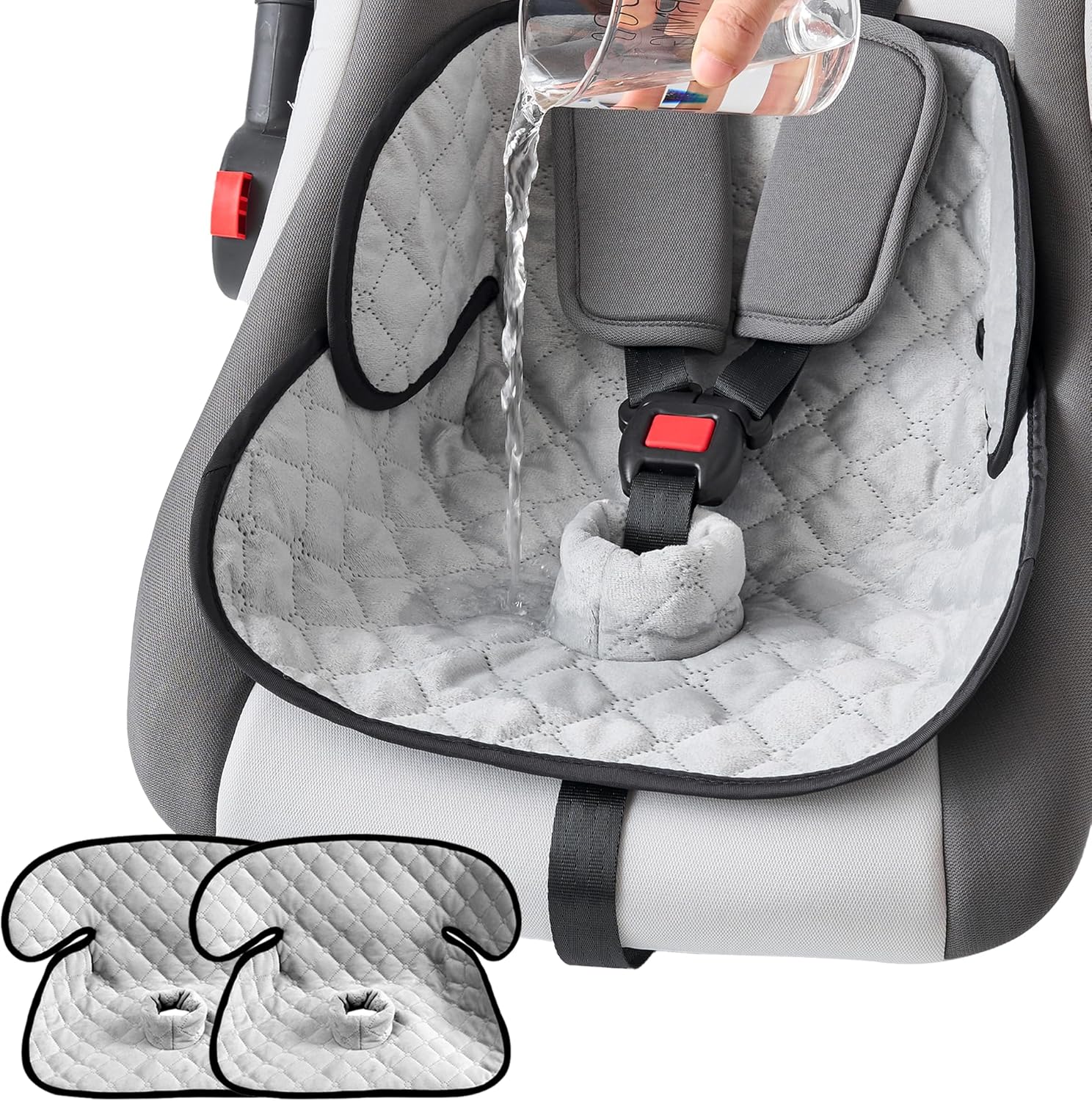 Momsyla 2 pack waterproof piddle pads front view for car seats