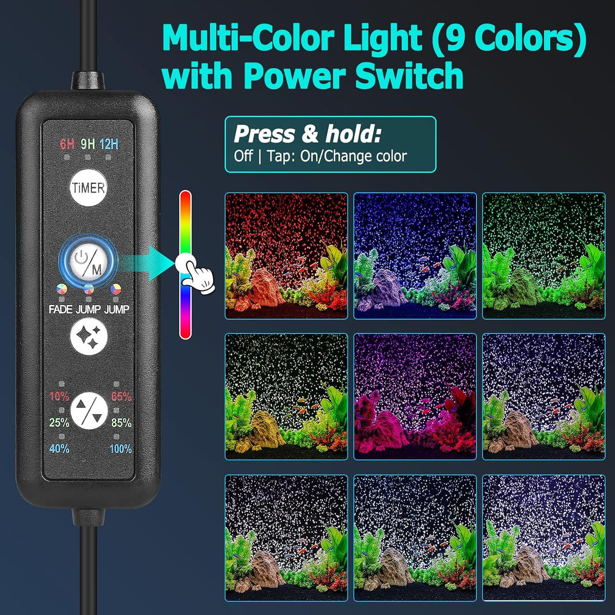 fishkeeper Submersible Fish Tank Light with Air Bubble Hole, for 16"+ Tank - Image 3