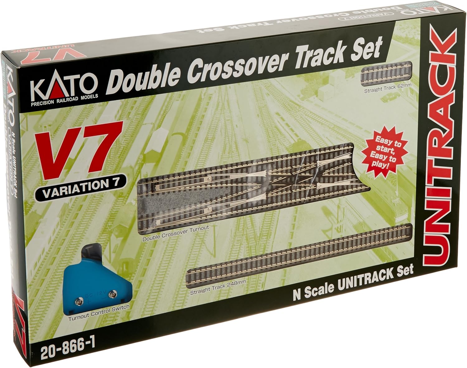 Kato USA Model Train Products V7 UNITRACK Double Crossover Track Set - Image 1
