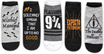 Hyp Harry Potter Deathly Hallows ankle socks front view showing 5 pack variety