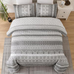 Wongs Bedding grey queen quilt folded view